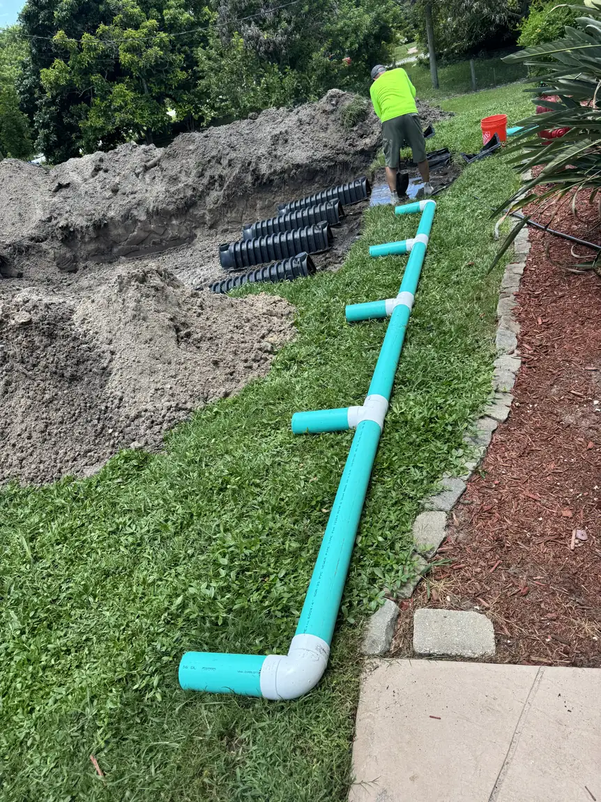 Distribution line running out to the drain field
