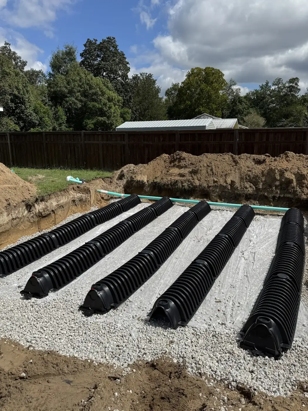 Restored drain field chamber rows
